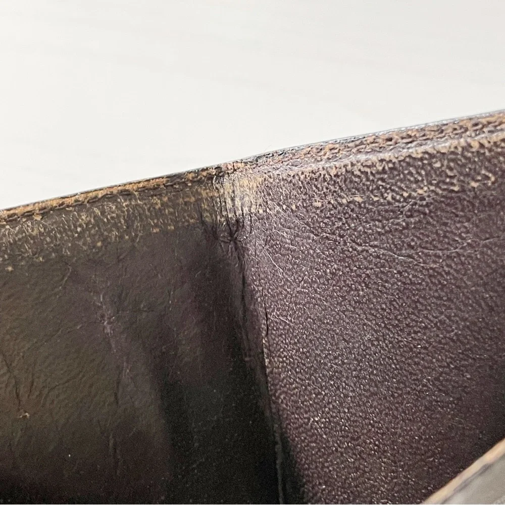 Fendi vintage brown monogram zucca canvas and leather bifold wallet